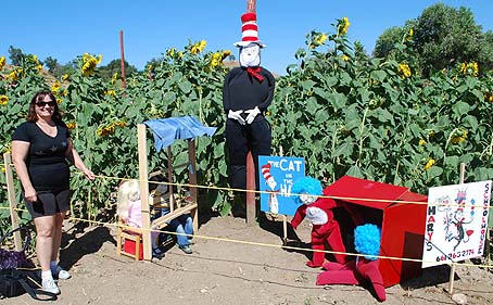 cat in the hat scarecrows